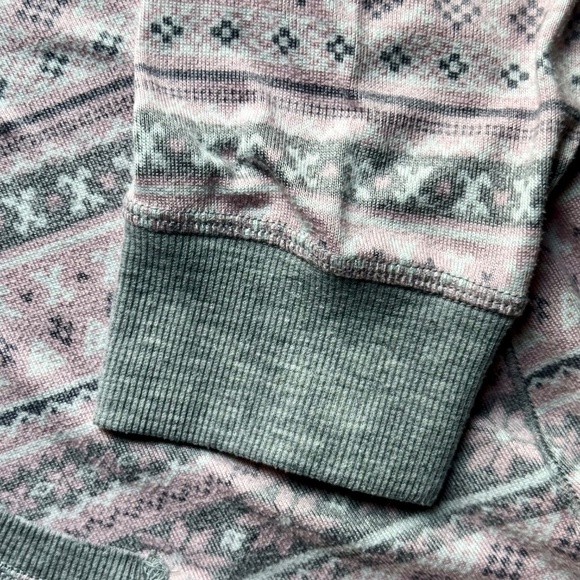 Cuddl Duds Brushed Knit Pajama Sleep Top Pink Gray Fair Isle Print Size XL - Picture 10 of 12